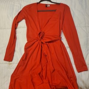 Red Side Tie Dress